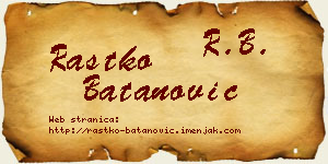 Rastko Batanović vizit kartica